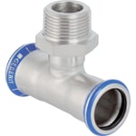 Te Geberit Mapress Acero Inoxidable con rosca macho: d=15mm, R=1/2″, d1=15mm